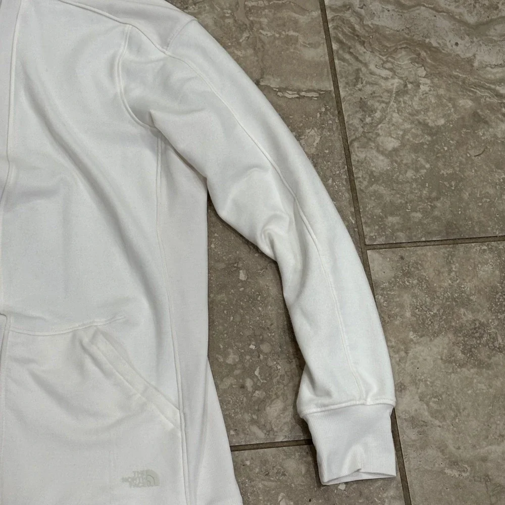 The North Face Womens White Open Front Fleece Cardigan Jacket Small